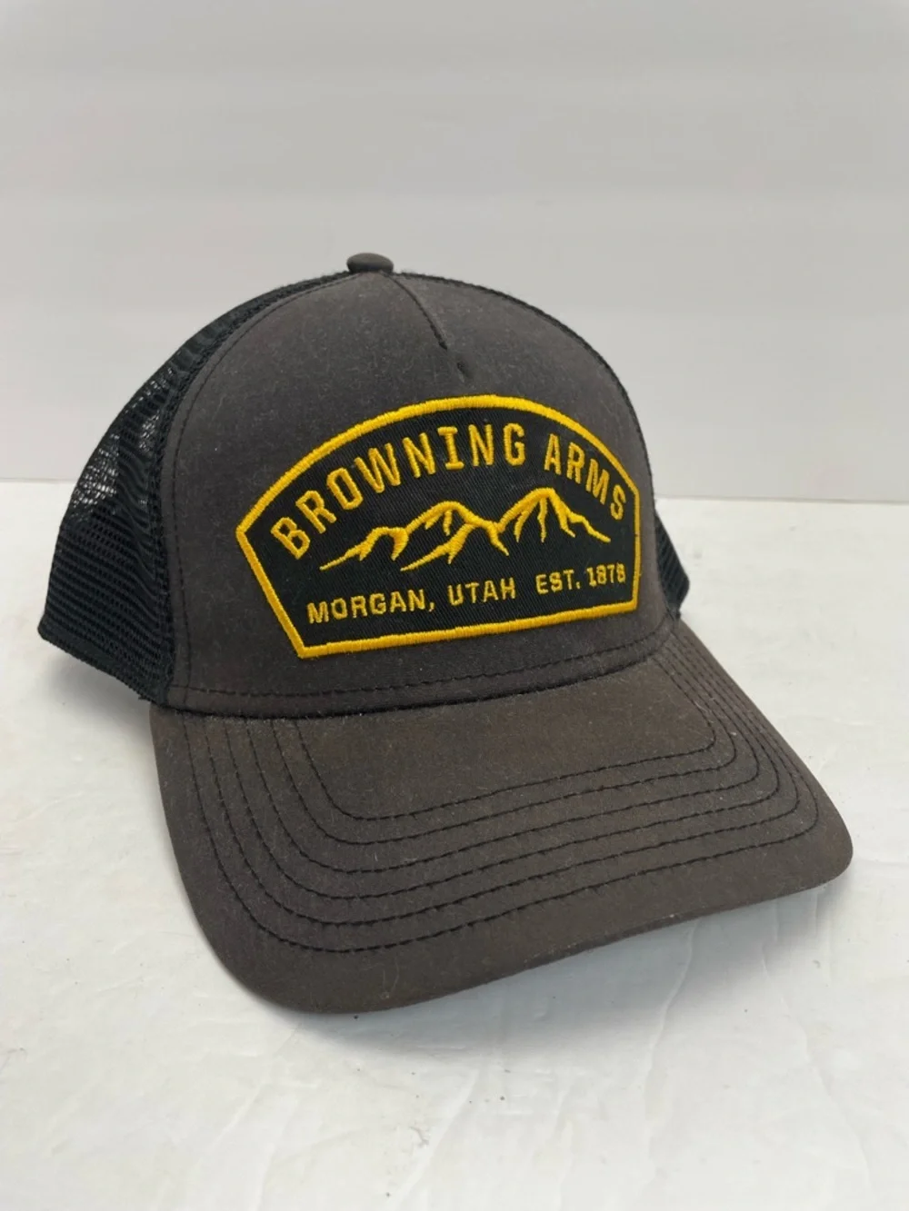 Browning Arms Morgan Utah Trucker Cap Men's One Size Brown Cotton Snapback Hat